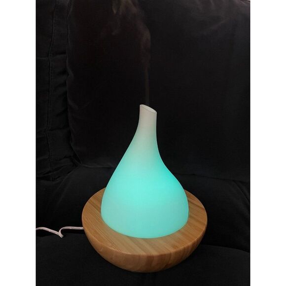 NEW IN BOX - Color Changing Bamboo Ultrasonic Diffuser – Teardrop - Picture 1 of 7